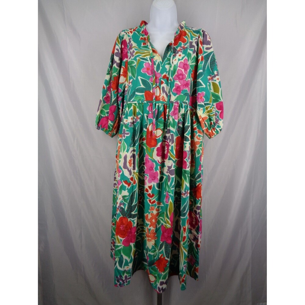 Umgee Tropical Floral Midi Dress Size Small New